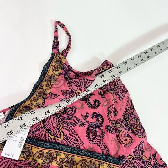 Maurices Midi Dress Womens 1X Multicolor Rayon Sleeveless Paisley High Low New - Picture 6 of 14